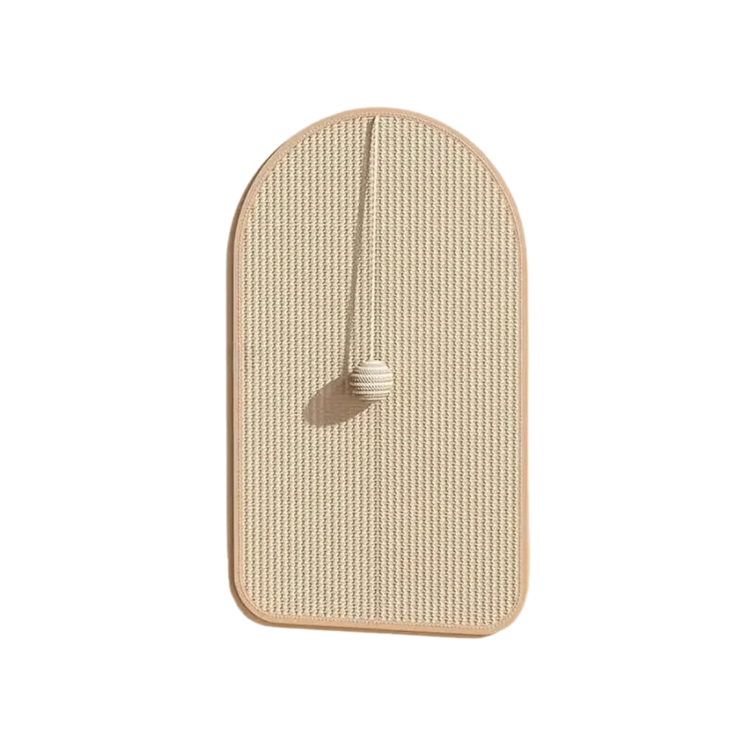 Katzen Kratzstation 3 - in - 1 – Waschbare Sisalmatte mit Ballspielzeug & Wandhalterung - fellfunk.de