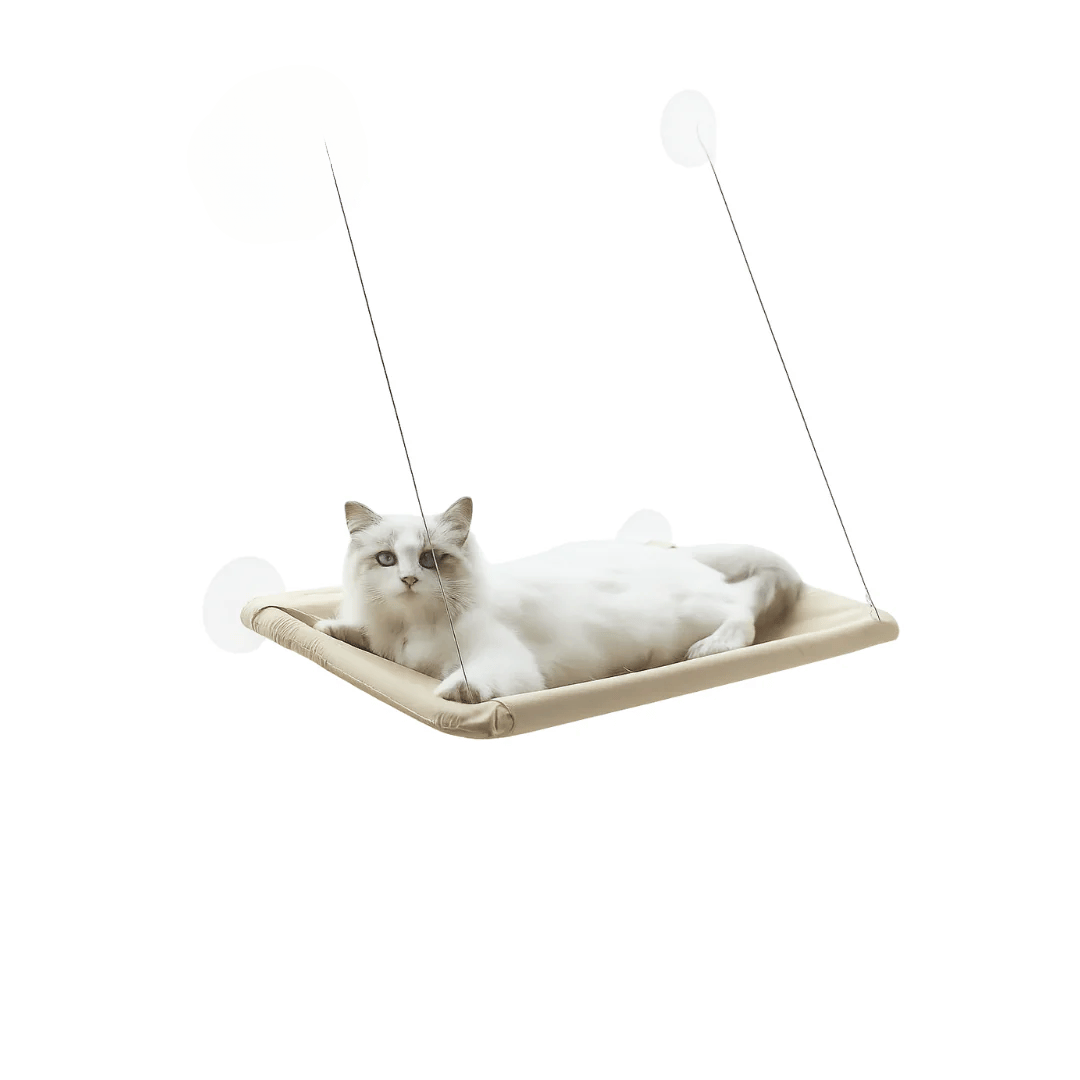 Fellfunk SunSpot – Fensterhängematte für Katzen bis 20 kg mit robuster Halterung & bequemem Liegekomfort - fellfunk.de