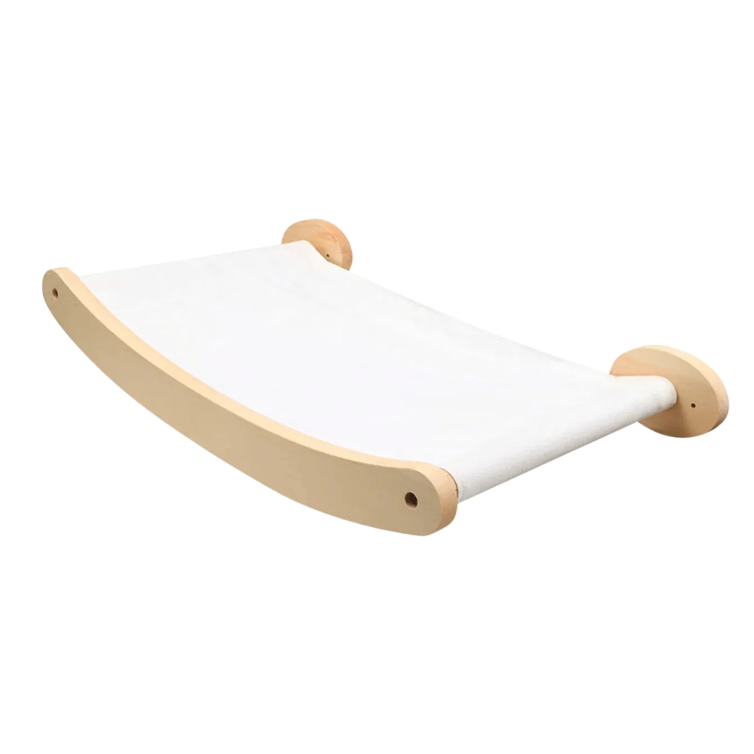 FellFunk Wand - Katzenbaum – Wandregale mit Kratzstamm, Hängematte, Kletterplattform & Seilleiter aus Holz - fellfunk.de