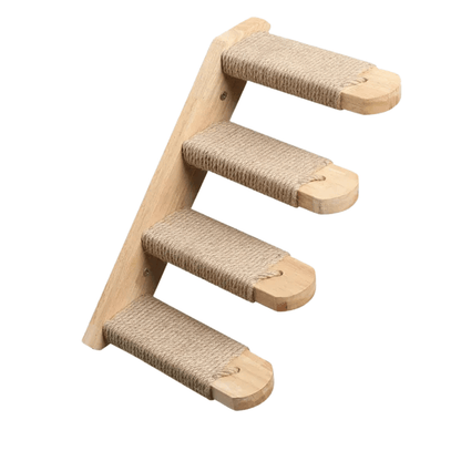 FellFunk Wand - Katzenbaum – Wandregale mit Kratzstamm, Hängematte, Kletterplattform & Seilleiter aus Holz - fellfunk.de