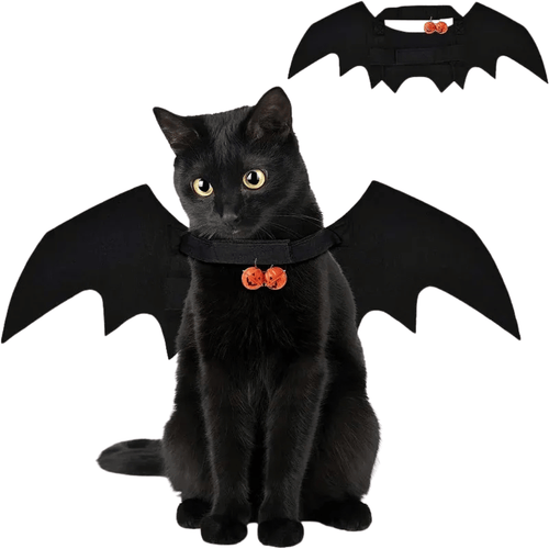 Fellfunk Fledermaus - Kostüm – Lustige Katzenflügel für Halloween & Weihnachten, leicht & bequem für Katzen & kleine Hunde - fellfunk.de
