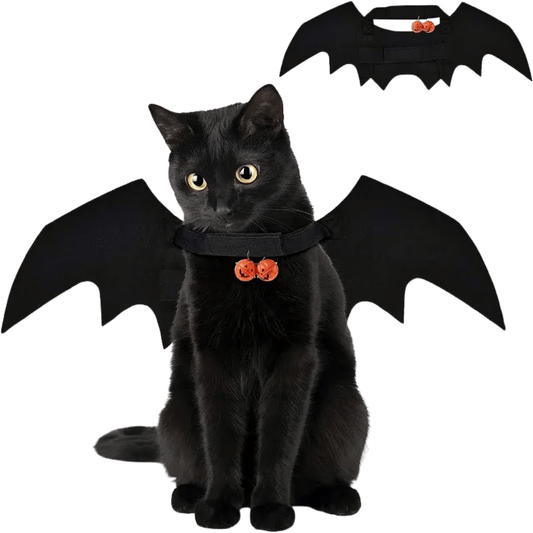 Fellfunk Fledermaus - Kostüm – Lustige Katzenflügel für Halloween & Weihnachten, leicht & bequem für Katzen & kleine Hunde - fellfunk.de