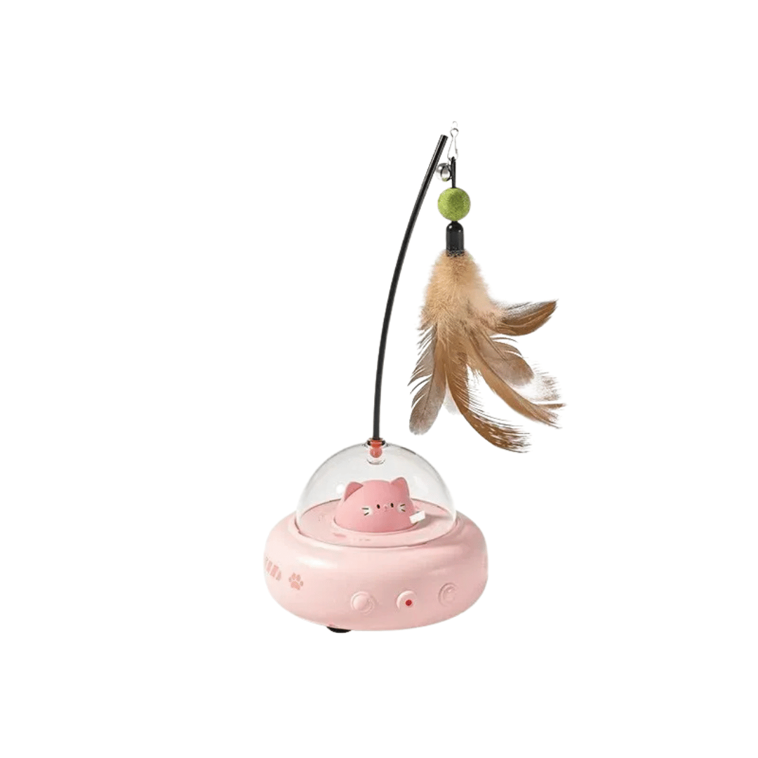 Feder - Teaser – Intelligentes Katzenspielzeug mit Feder & Glocke, elektrisch & austauschbar, ideal für Training & Bewegung - fellfunk.de