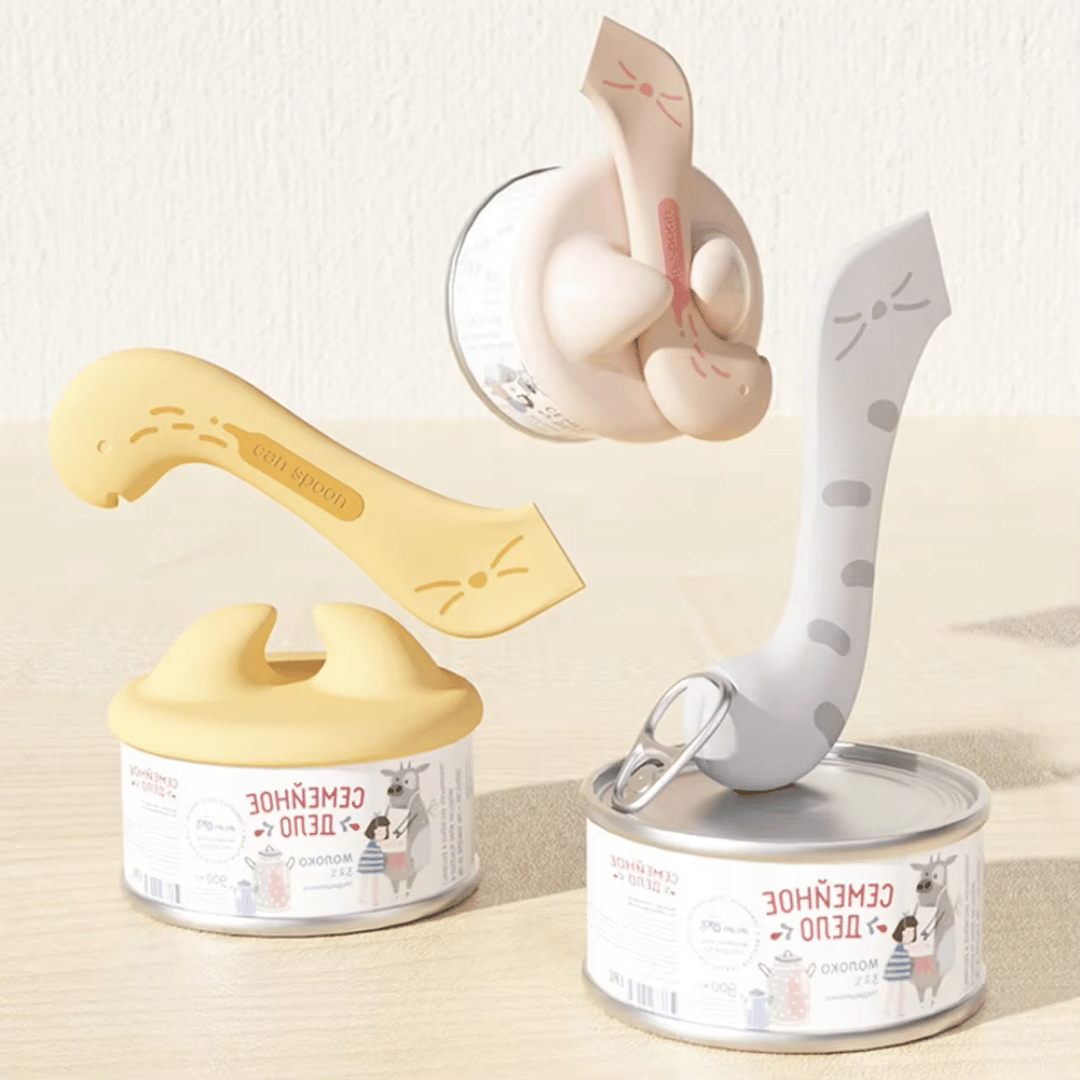 Fellfunk SpoonCap – 3in1 Futterlöffel mit Dosenöffner & Deckel für Katzen - & Hundefutter - fellfunk.de