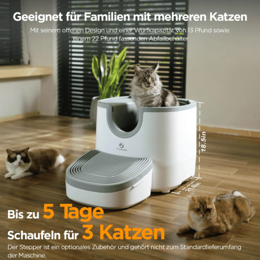 Furoomate – Automatische Smart Katzentoilette mit 11L Fassungsvermögen, selbstreinigend & hygienisch für stressfreie Katzenpflege - fellfunk.de