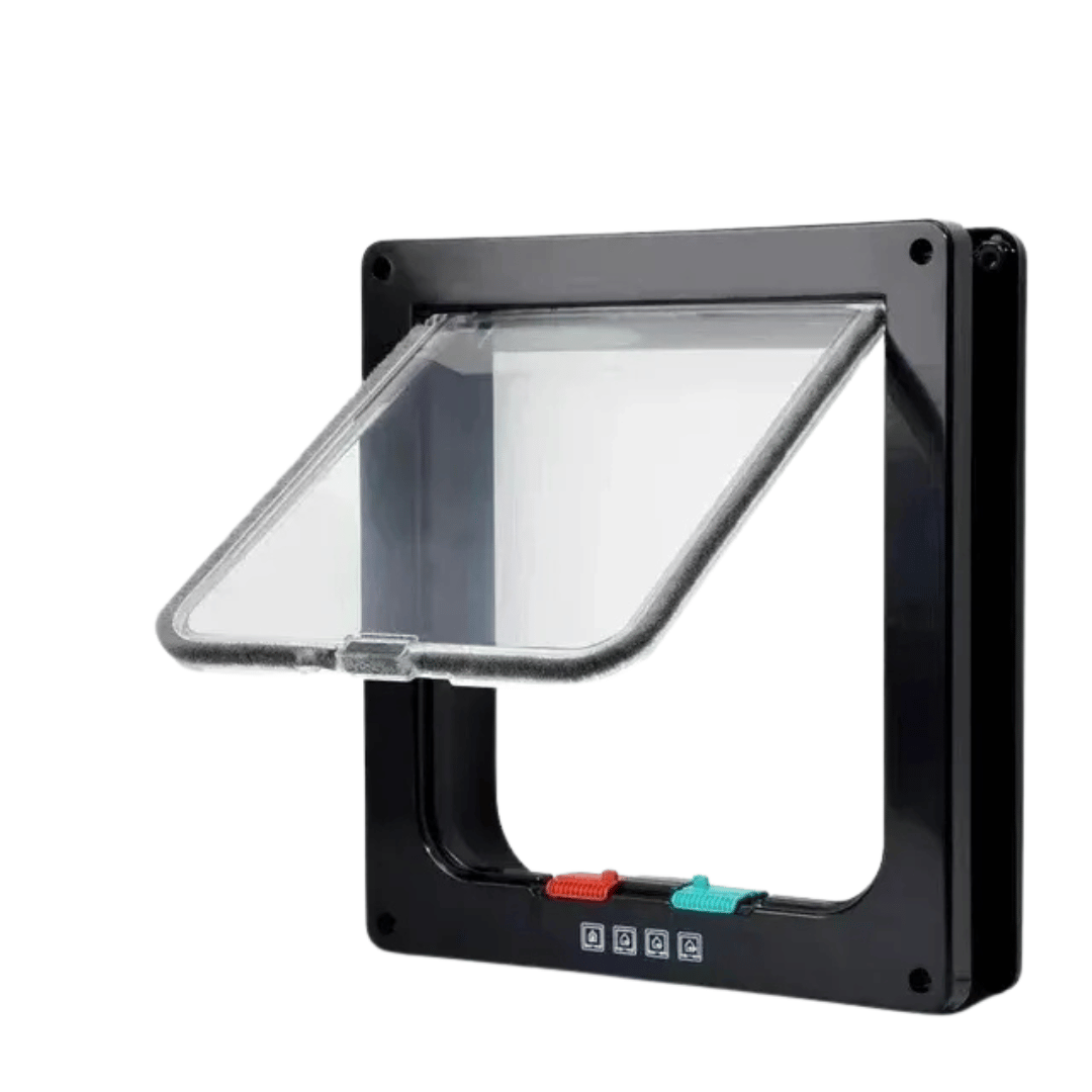 Fellfunk 4 - Wege Katzenklappe – Wetterfeste Tür für Katzen bis 9 kg, mit Sicherheitsverschluss – für Türen, Garagen & Schränke - fellfunk.de