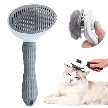 Selbstreinigende Bürste – Effiziente Katzen - & Hundebürste zum Fell entwirren, lose Haare entfernen & einfache Reinigung per Knopfdruck - fellfunk.de