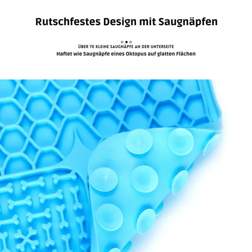Schleckmatte – Anti - Schling Napf für Katzen & Hunde, ideal für Joghurt, Nassfutter & Snacks, fördert langsames Fressen & Entspannung - fellfunk.de
