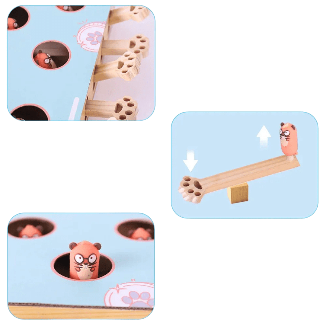 Fellfunk 3 - in - 1 Intelligenzspielzeug – Interaktive Spielbox mit Gucklöchern, Mausjagd & Kratzfläche für aktive, neugierige Katzen - fellfunk.de