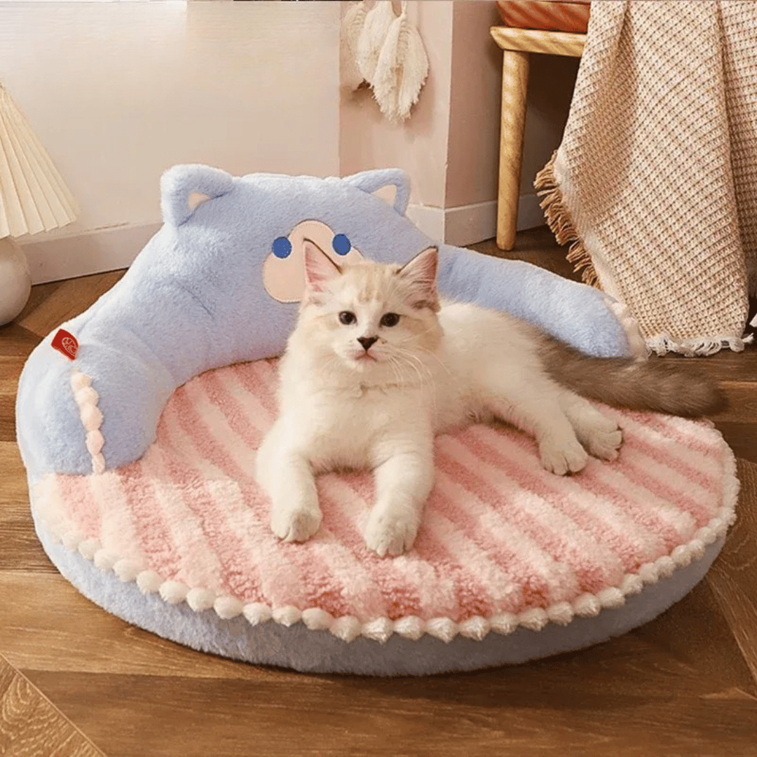 Katzenbett – Weiches, strapazierfähiges Haustierbett mit herausnehmbarem Kissen, ideal für Katzen & kleine bis mittlere Hunde - fellfunk.de