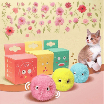 Interaktive Plüschbälle – Elektrische Katzenspielbälle mit Sound & Katzenminze, trainieren Jagdinstinkt & sorgen für Spielspaß - fellfunk.de