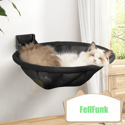 Wandhängematte für Katzen – Faltbares Katzenbett 42 cm, atmungsaktiv & stabil - fellfunk.de