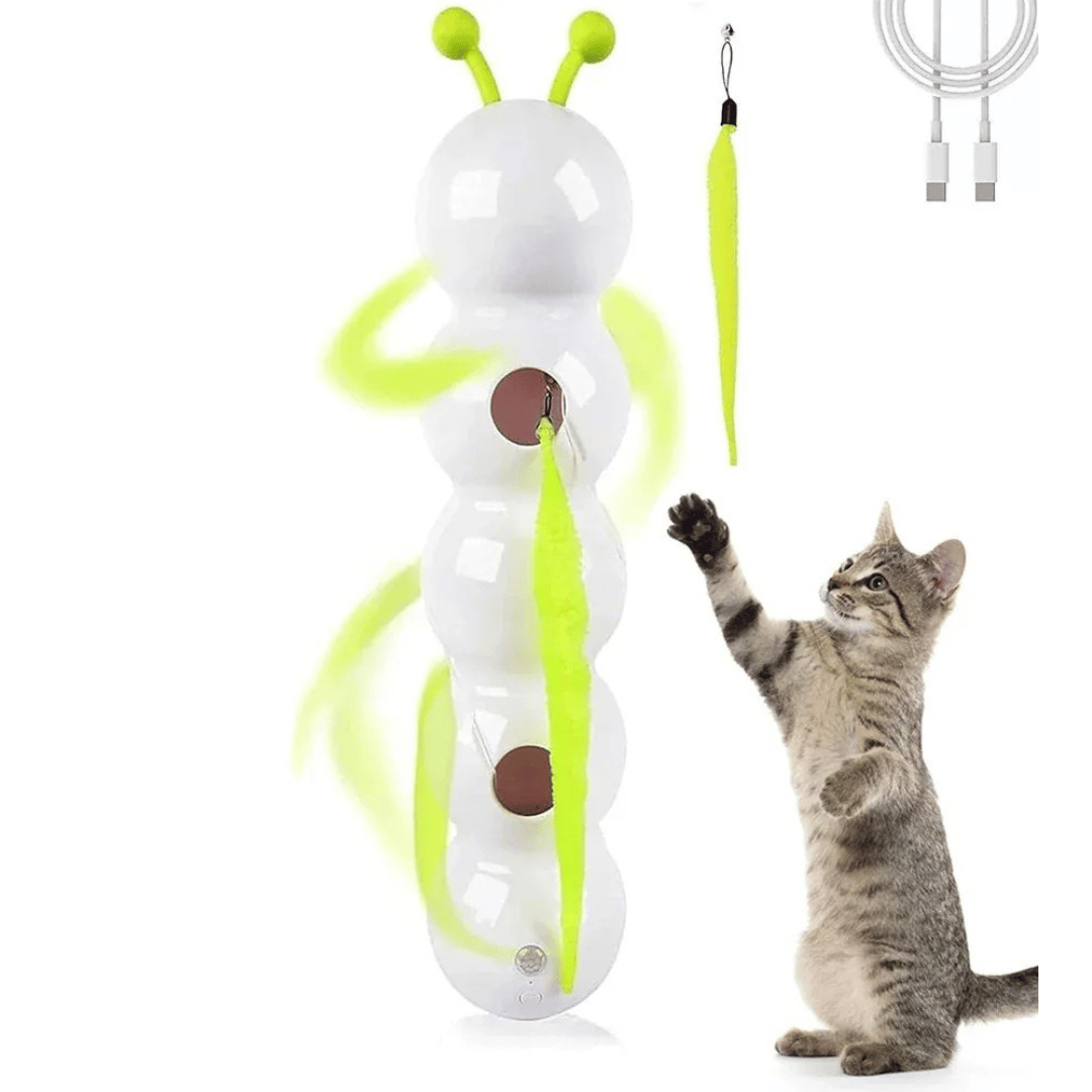 Cat Stick Pro – Intelligente Katzenangel mit austauschbarem Beute - Schwanz, automatisch schwingend & ideal für Mehrkatzen - Haushalte - fellfunk.de