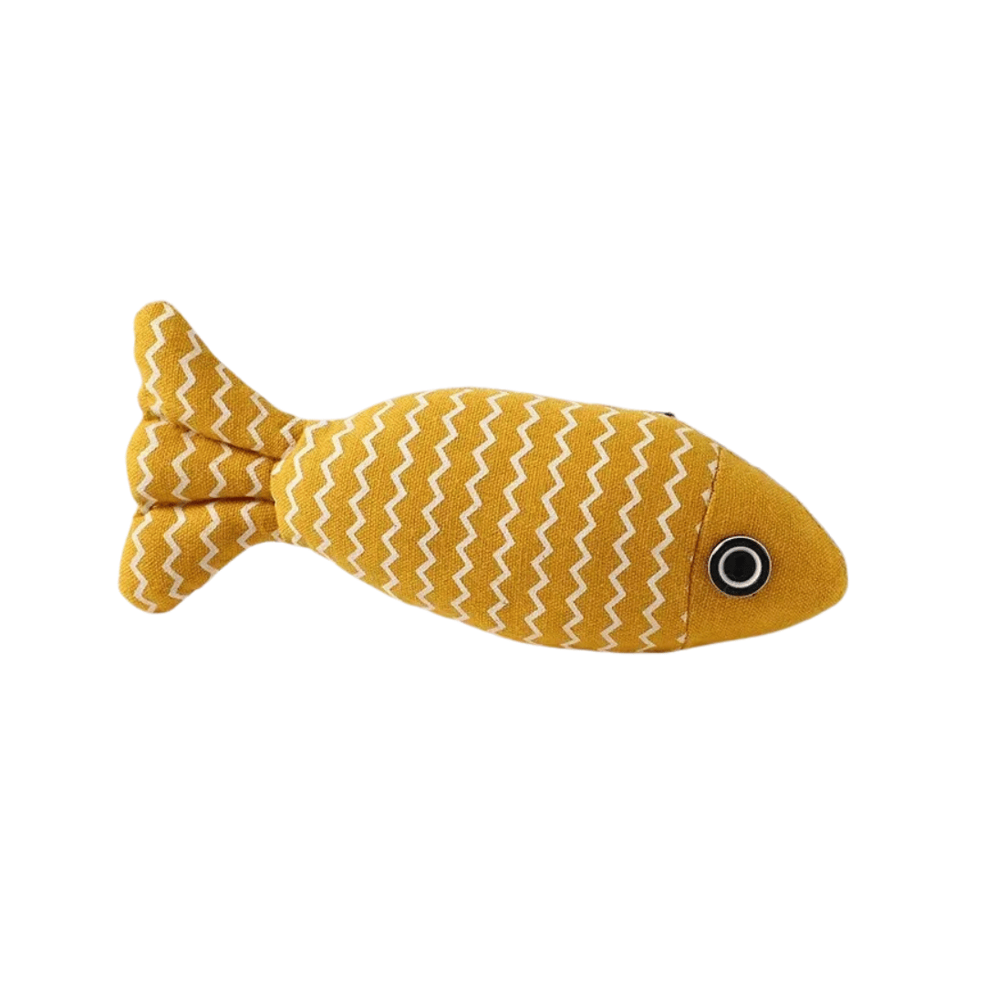 Fellfunk FlossyBite Fischspielzeug mit Catnip – Interaktives Katzenspielzeug zur Zahnpflege, Bewegung & Entspannung - fellfunk.de