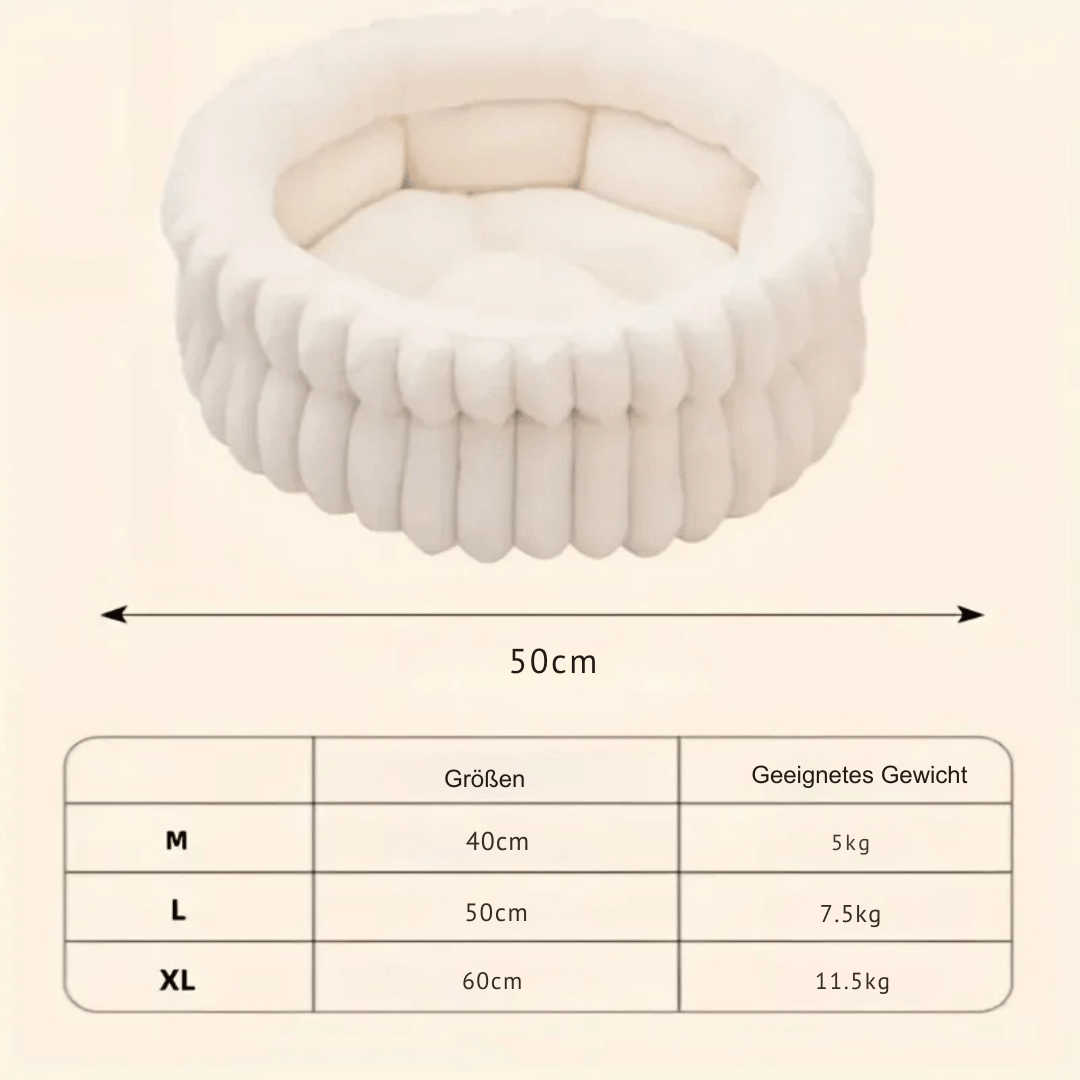Donut - Katzenbett – Flauschiges Plüschbett mit hohem Rand für Wärme, Komfort & Geborgenheit - fellfunk.de