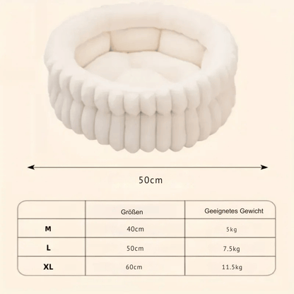 Donut - Katzenbett – Flauschiges Plüschbett mit hohem Rand für Wärme, Komfort & Geborgenheit - fellfunk.de