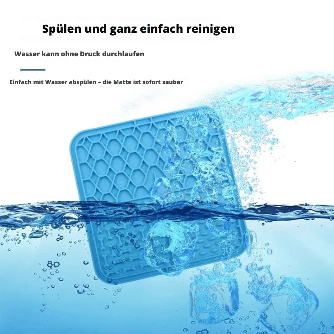 Schleckmatte – Anti - Schling Napf für Katzen & Hunde, ideal für Joghurt, Nassfutter & Snacks, fördert langsames Fressen & Entspannung - fellfunk.de