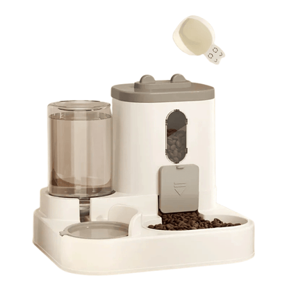 Fellfunk AquaFeeder – Kombinierter Futter - & Wasserspender für Katzen mit niedlichem Design & Anti - Rutsch - Funktion - fellfunk.de