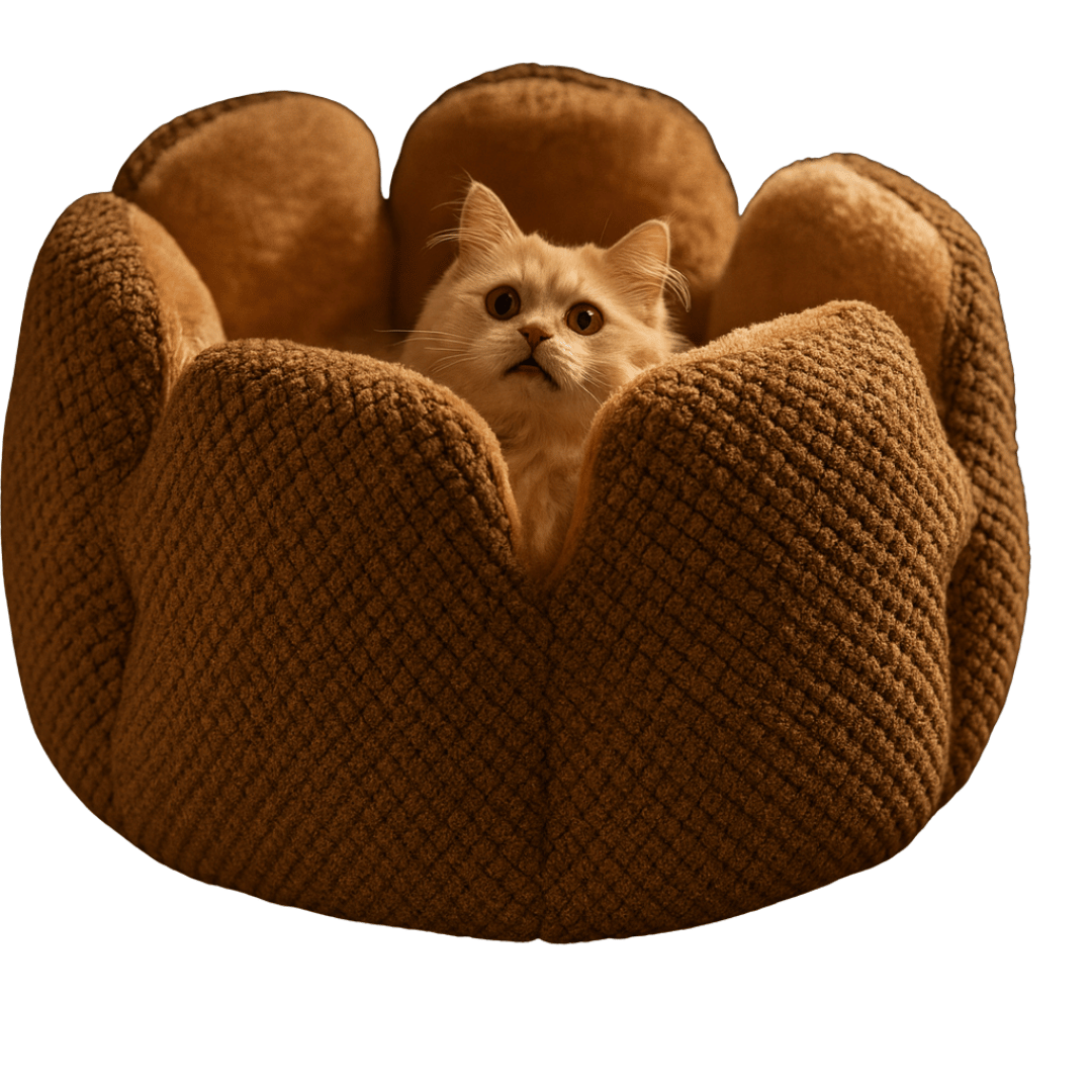 Kuscheliges Blütenbett für Katzen & kleine Hunde - perfekt für den Winter - fellfunk.de