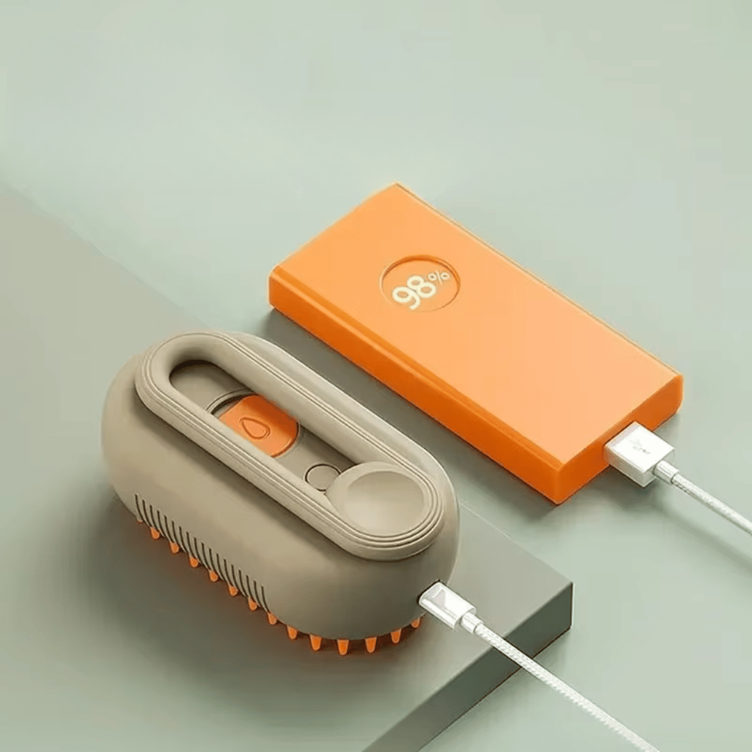 Fellfunk SteamBrush 3 - in - 1 Haustierbürste mit Dampf – Elektrische Bürste für sanftes Entwirren, Fellpflege & Massage - fellfunk.de