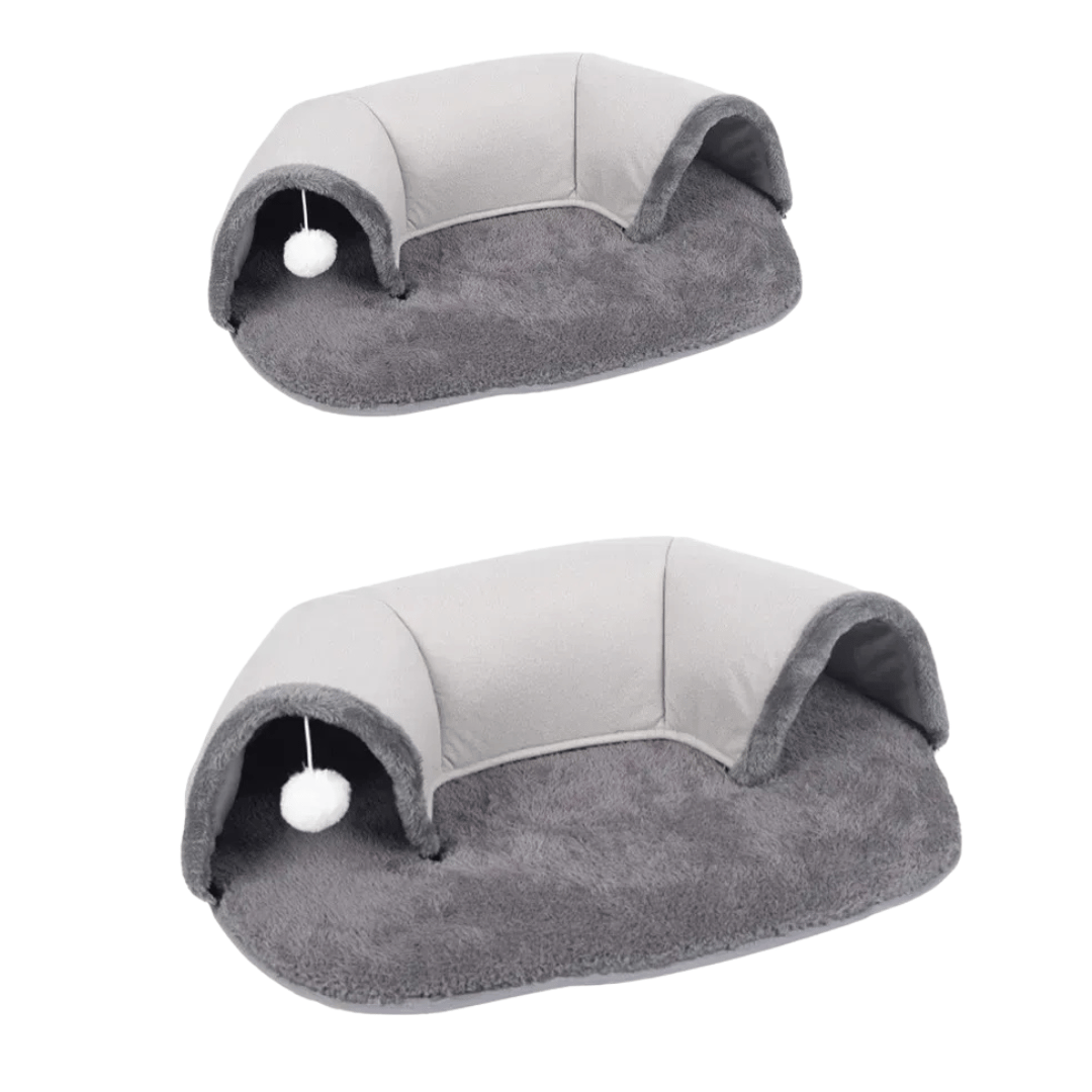 Fellfunk OvalPlay – Interaktives Katzenspielhaus mit Tunnel in Ellipsenform & weichem Schlafbereich - fellfunk.de
