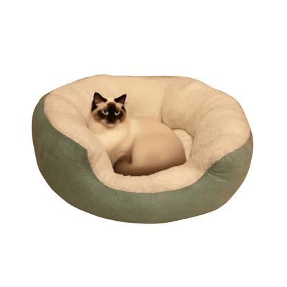 Orthopädisches Plüschbett mit Rückenlehne – Gelenkschonendes Haustiersofa für Katzen & Hunde - fellfunk.de