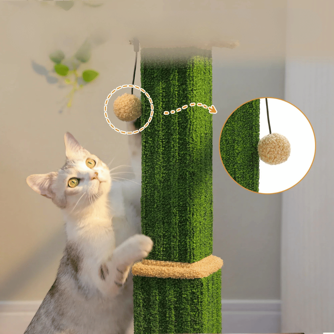Kratzpfosten XL – Hoher Sisal - Kratzbaum mit Spielball, ideal für Wohnungskatzen zur Krallenpflege, Beschäftigung & Schutz der Möbel - fellfunk.de
