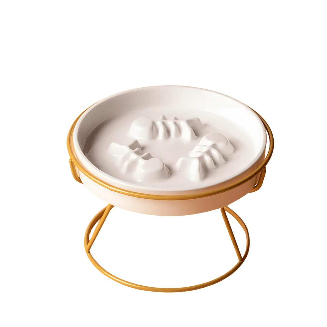 Fellfunk KeramikFutter – Erhöhter Napf für Hunde & Katzen mit Standfuß für gesunde Haltung beim Fressen & Trinken - fellfunk.de