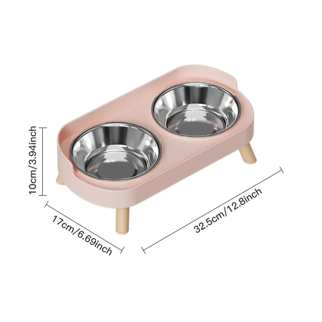 Edelstahl Doppelnapf – Farbiger Futter - & Wassernapf für Katzen & Hunde, rutschfest - fellfunk.de