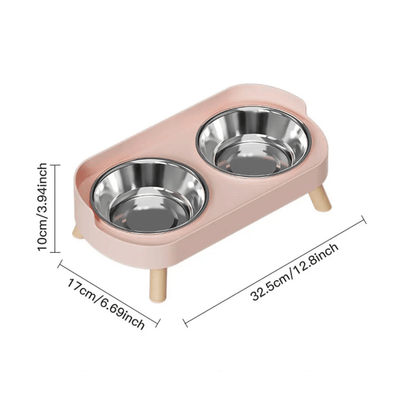 Edelstahl Doppelnapf – Farbiger Futter - & Wassernapf für Katzen & Hunde, rutschfest - fellfunk.de