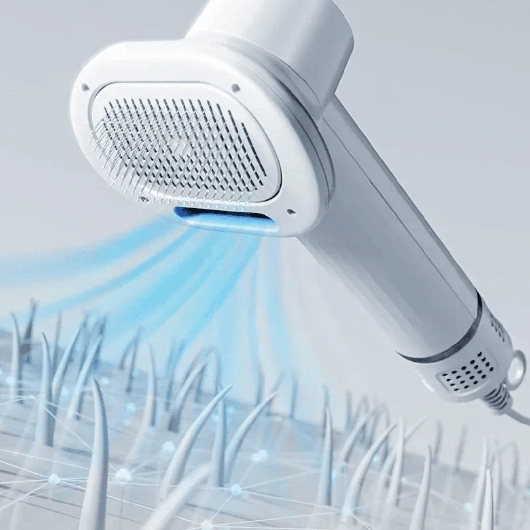 Föhnkamm Duo: Schnelles Trocknen & sanfte Fellpflege für Haustiere - fellfunk.de