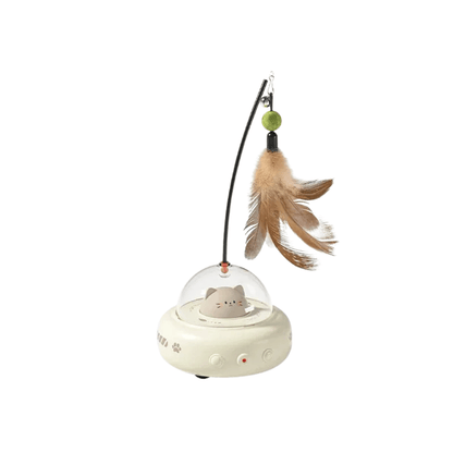 Feder - Teaser – Intelligentes Katzenspielzeug mit Feder & Glocke, elektrisch & austauschbar, ideal für Training & Bewegung - fellfunk.de
