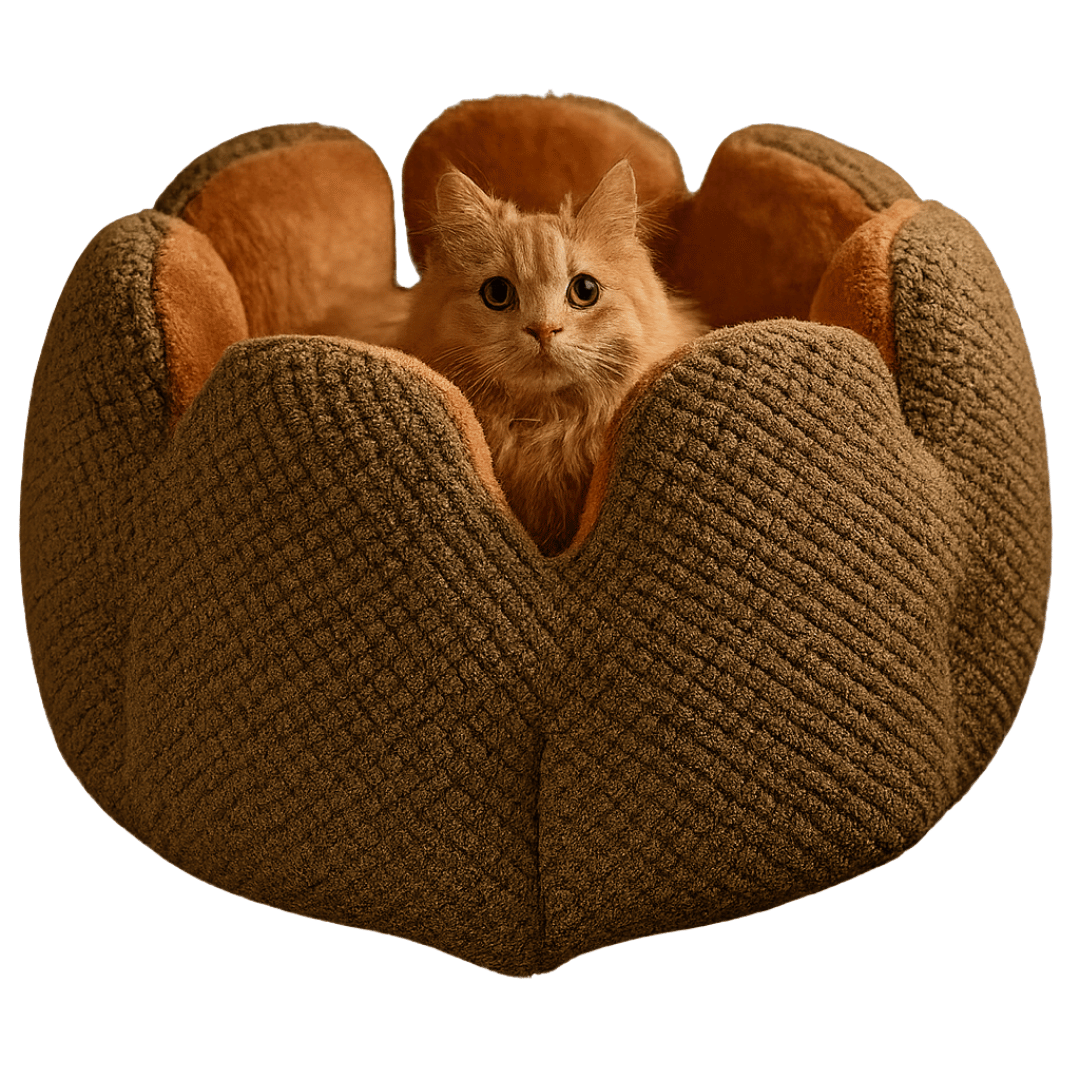 Kuscheliges Blütenbett für Katzen & kleine Hunde - perfekt für den Winter - fellfunk.de