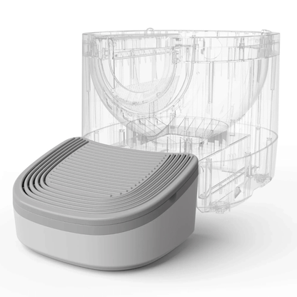 3 - in - 1 Cat Stepper – Anti - Rutsch Rampe mit Streuauffang & Stauraum, perfekt für die Furoomate Selbstreinigende Katzentoilette - fellfunk.de