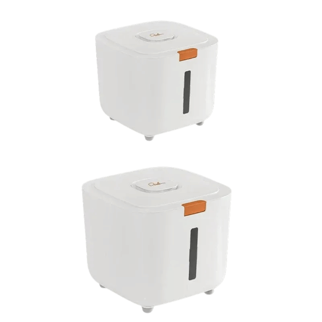 Fellfunk Vorratsbox – Versiegelter Futterbehälter für Katzen - & Hundefutter mit Deckel & Messhilfe - fellfunk.de