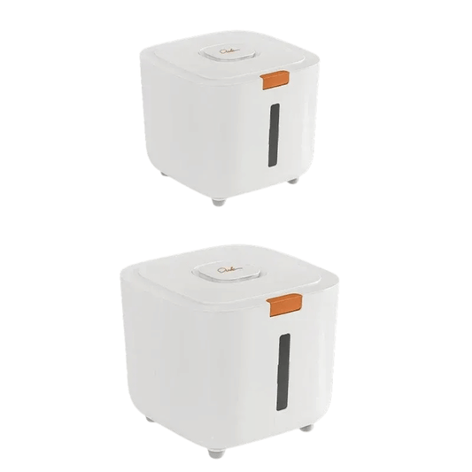 Fellfunk Vorratsbox – Versiegelter Futterbehälter für Katzen - & Hundefutter mit Deckel & Messhilfe - fellfunk.de