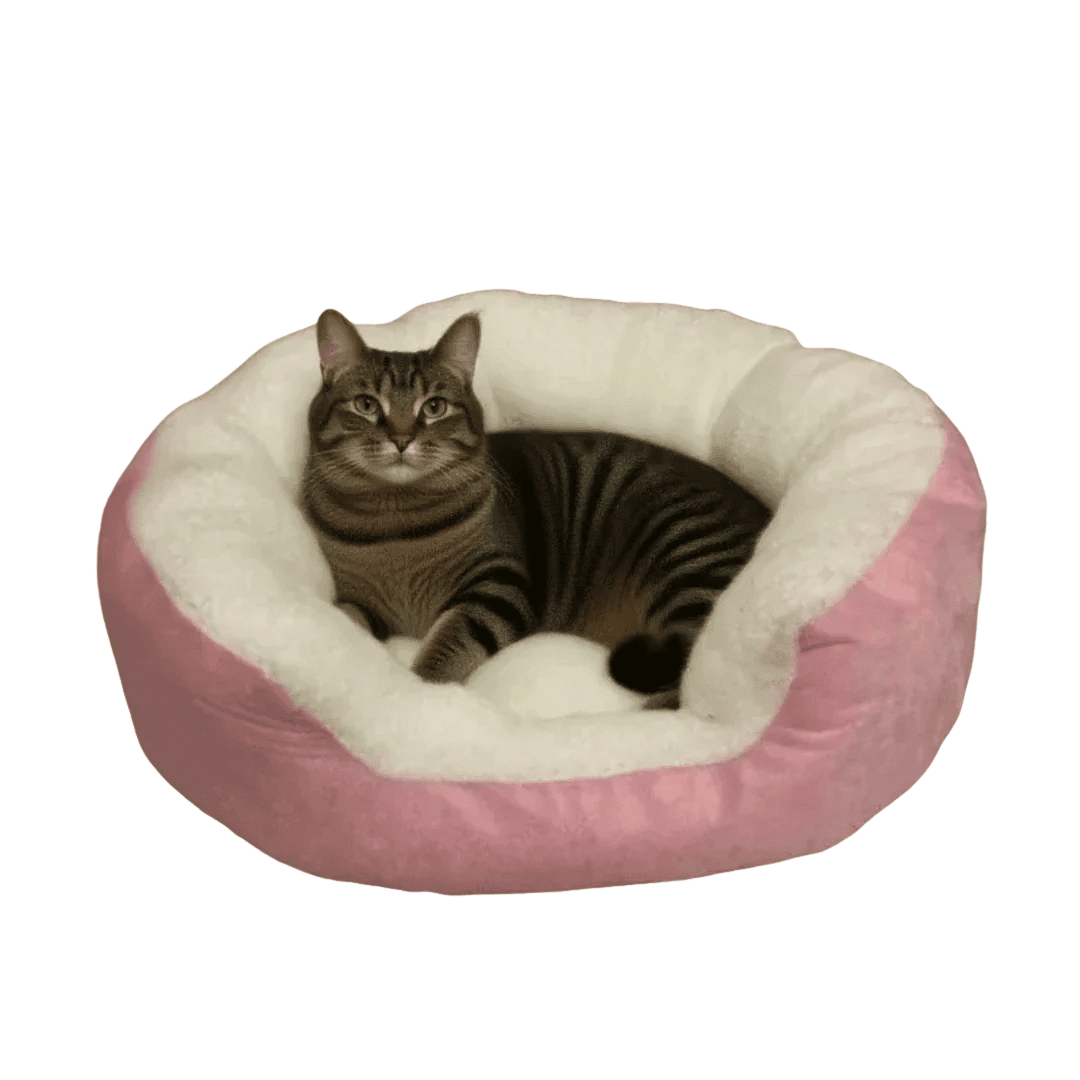 Orthopädisches Plüschbett mit Rückenlehne – Gelenkschonendes Haustiersofa für Katzen & Hunde - fellfunk.de