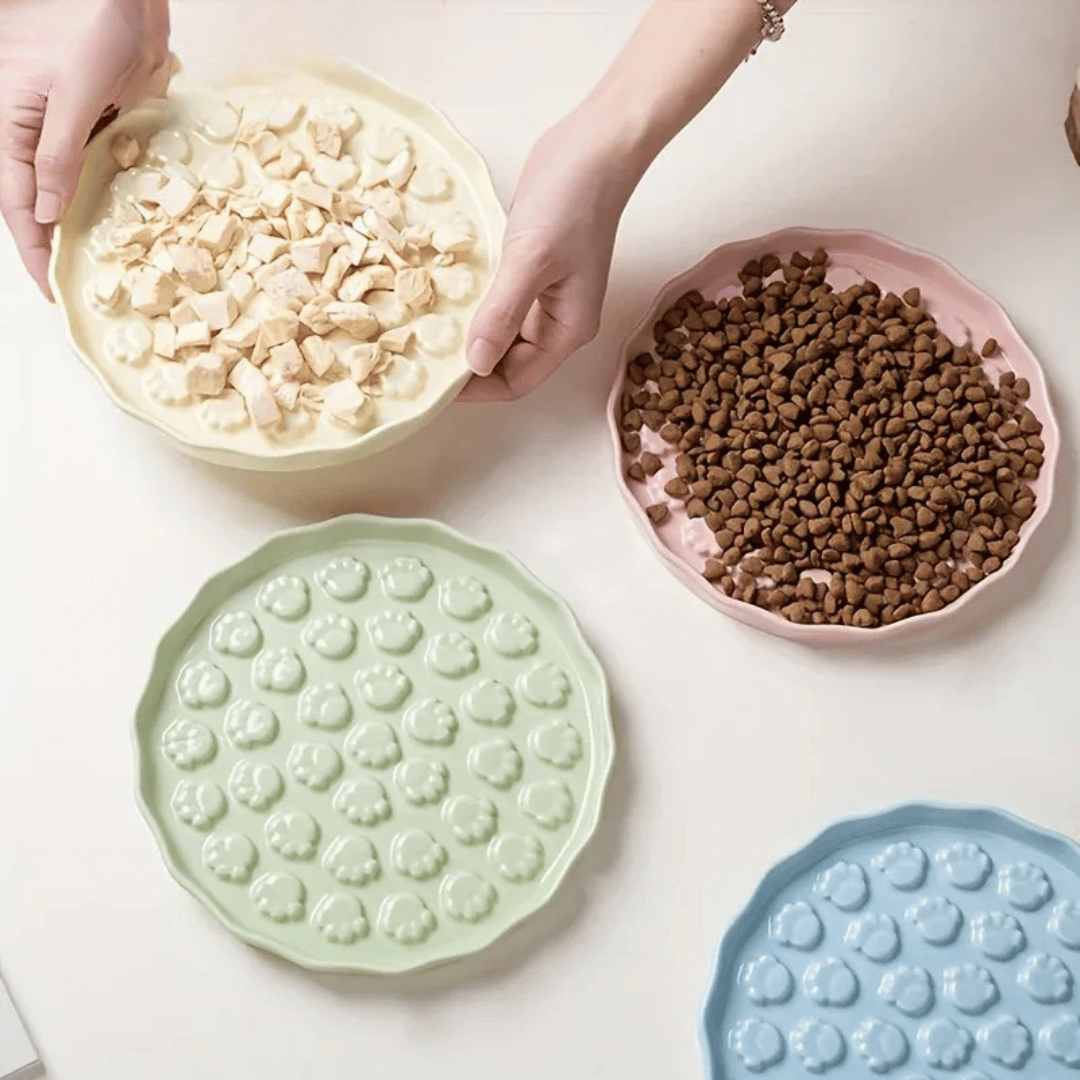 Slow Feed Pfoten Keramiknapf für Katzen & kleine Hunde - gesundes Fressen, bessere Verdauung