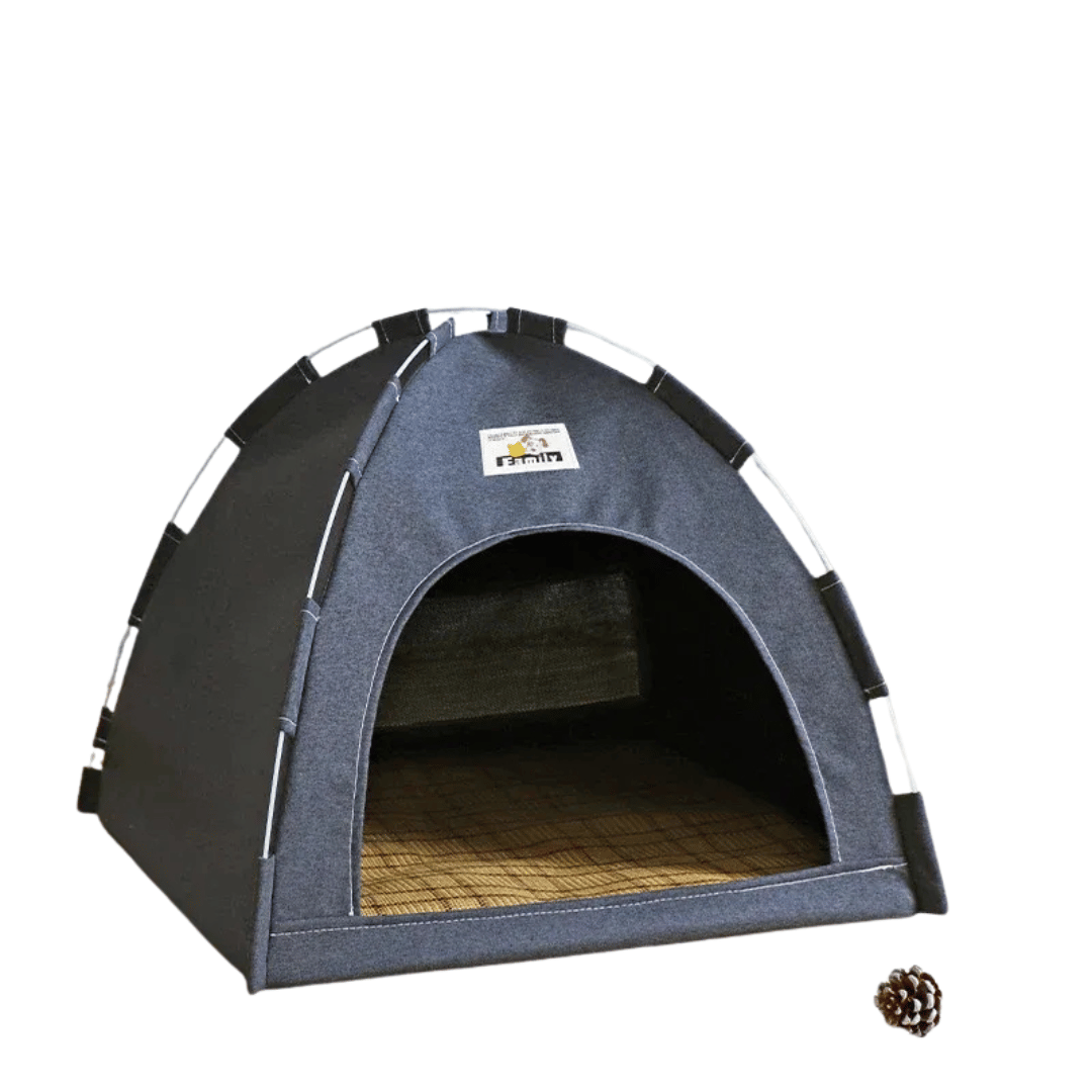 Faltbares Haustierzelt – Atmungsaktive Katzen - & Hundehöhle mit Kühlmatte, tragbar & ideal für drinnen, draußen & Reisen - fellfunk.de