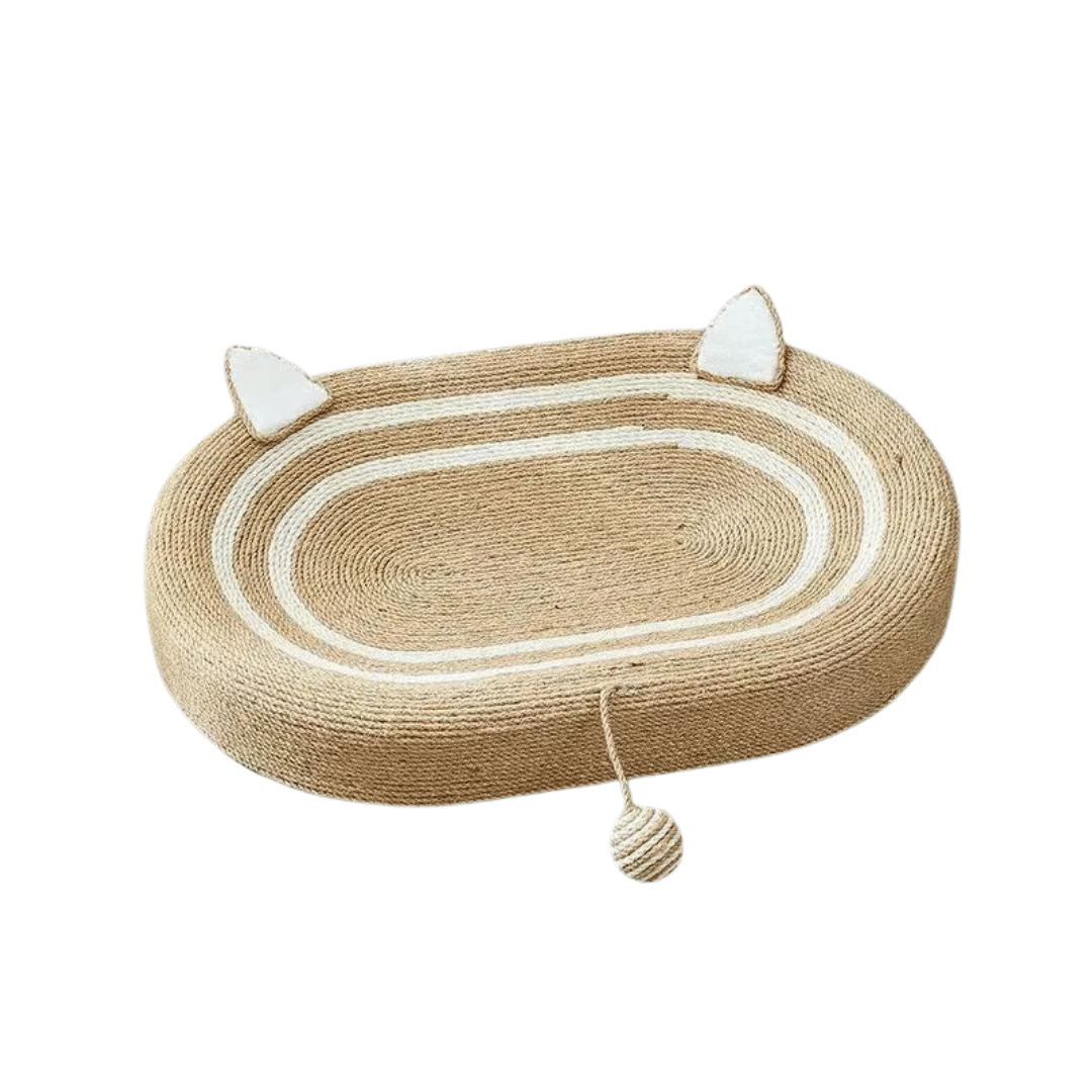 Sisal - Kratzbett – Großes Katzenbett & Kratzbrett in einem, bequemes Nest für Indoor - Katzen zur Krallenpflege, Entspannung & Spielspaß - fellfunk.de