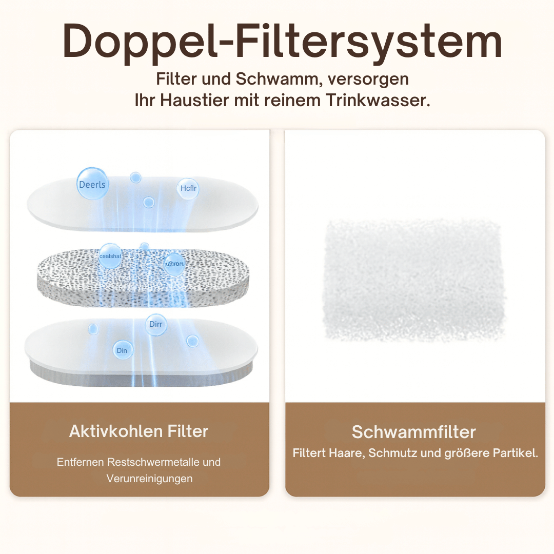 Edelstahl - Trinkbrunnen – Automatischer Katzen - & Hundebrunnen mit Filter, sorgt für frisches, sauberes Wasser & fördert gesundes Trinken - fellfunk.de