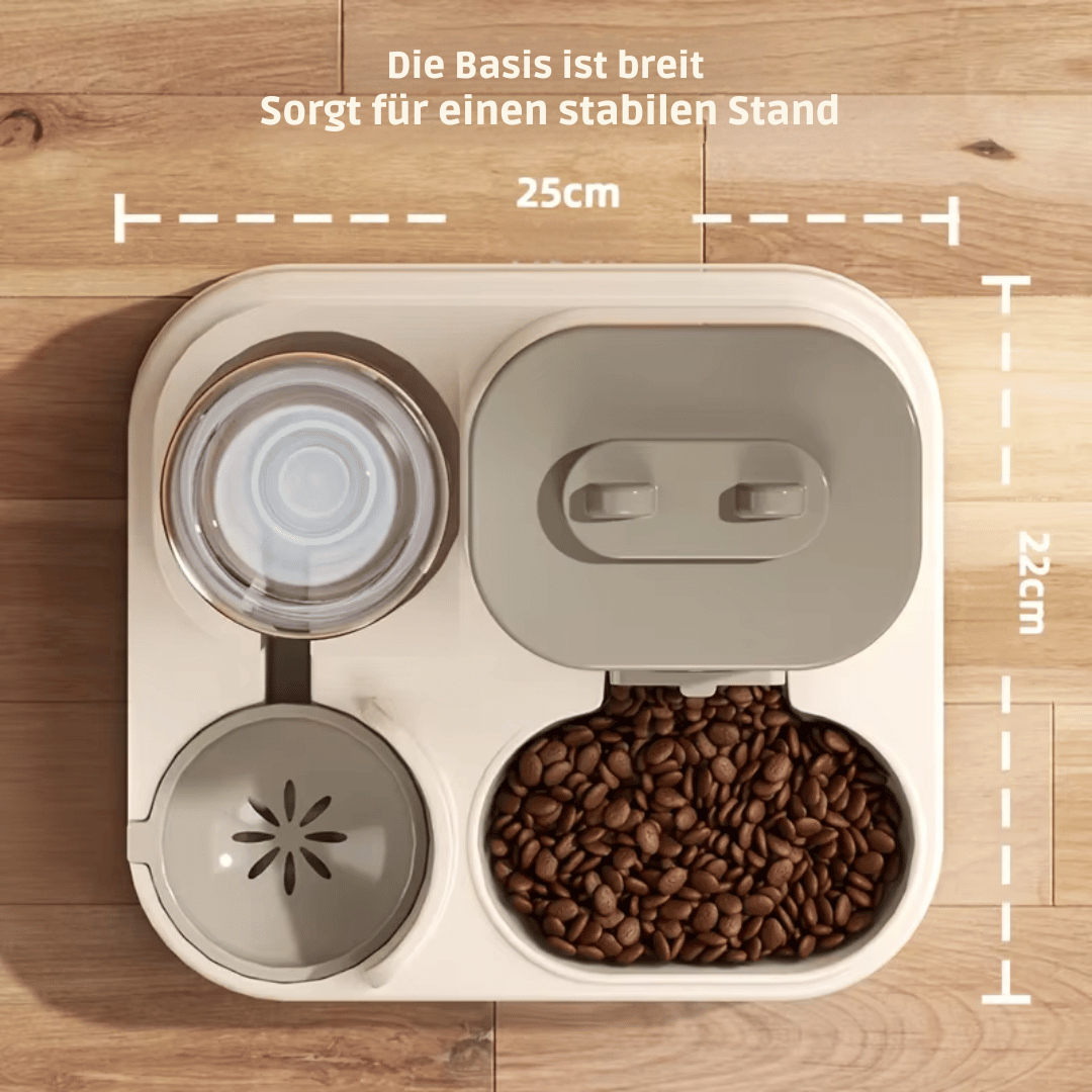 Fellfunk AquaFeeder – Kombinierter Futter - & Wasserspender für Katzen mit niedlichem Design & Anti - Rutsch - Funktion - fellfunk.de