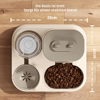 Fellfunk AquaFeeder – Kombinierter Futter - & Wasserspender für Katzen mit niedlichem Design & Anti - Rutsch - Funktion - fellfunk.de