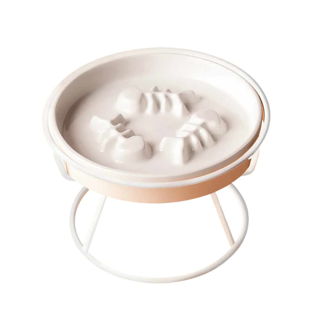 Fellfunk KeramikFutter – Erhöhter Napf für Hunde & Katzen mit Standfuß für gesunde Haltung beim Fressen & Trinken - fellfunk.de