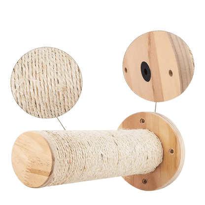 FellFunk Wand - Katzenbaum – Wandregale mit Kratzstamm, Hängematte, Kletterplattform & Seilleiter aus Holz - fellfunk.de