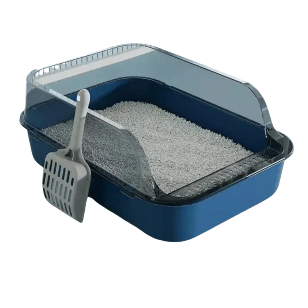 Fellfunk CleanTray – Halbgeschlossene Katzentoilette mit hohem Rand & Spritzschutz für hygienische & einfache Reinigung - fellfunk.de