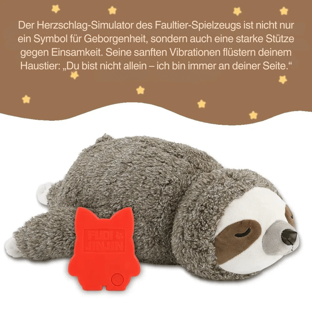 Welpenspielzeug mit Herzschlag – Beruhigendes Faultier Kuscheltier als Weihnachtsgeschenk - fellfunk.de