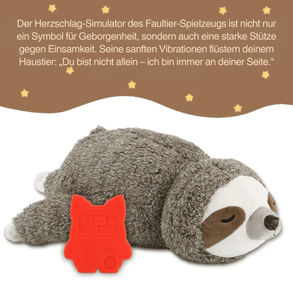 Welpenspielzeug mit Herzschlag – Beruhigendes Faultier Kuscheltier als Weihnachtsgeschenk - fellfunk.de