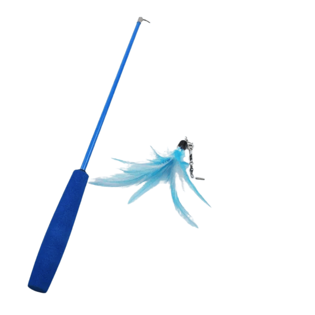 Teleskop-Katzenangel: 3-Segment-Spielstab für interaktives Katzenspiel & Training