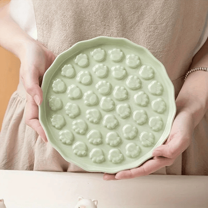 Slow Feed Pfoten Keramiknapf für Katzen & kleine Hunde - gesundes Fressen, bessere Verdauung